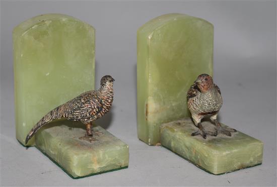 Two cold painted bronze pheasants, one a.f.